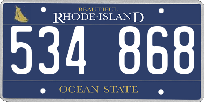 RI license plate 534868