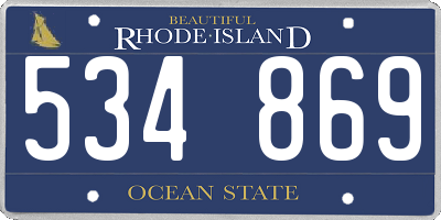 RI license plate 534869