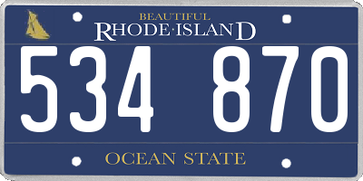 RI license plate 534870