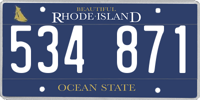 RI license plate 534871