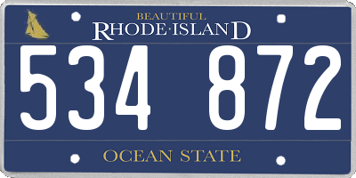 RI license plate 534872