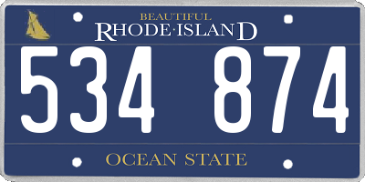 RI license plate 534874