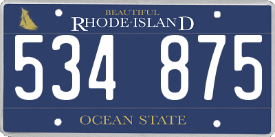 RI license plate 534875