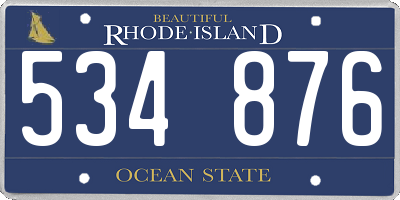 RI license plate 534876