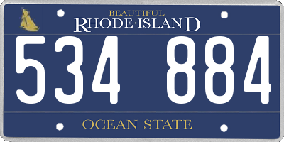 RI license plate 534884