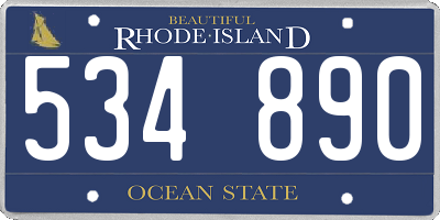 RI license plate 534890