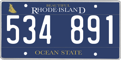 RI license plate 534891