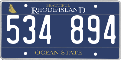 RI license plate 534894