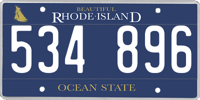 RI license plate 534896
