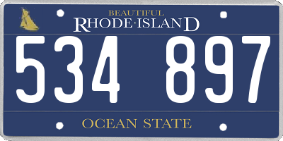 RI license plate 534897