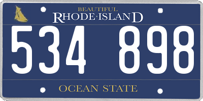 RI license plate 534898