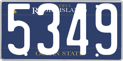 RI license plate 5349