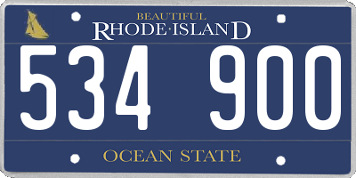 RI license plate 534900