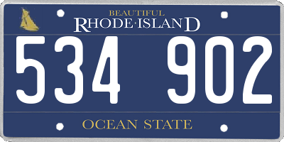 RI license plate 534902