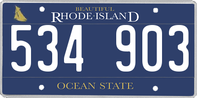 RI license plate 534903