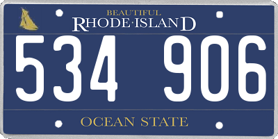 RI license plate 534906