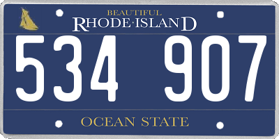 RI license plate 534907