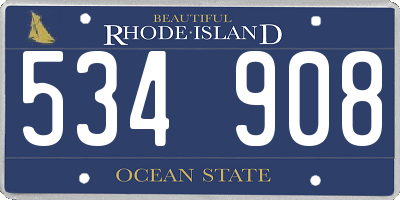 RI license plate 534908