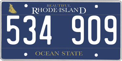 RI license plate 534909