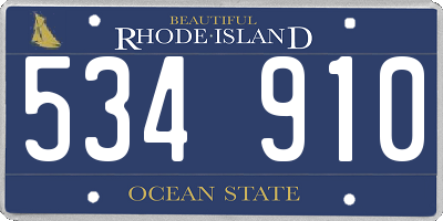 RI license plate 534910