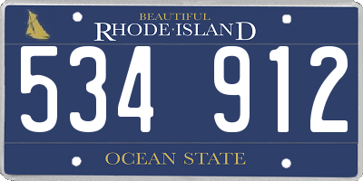 RI license plate 534912