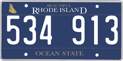 RI license plate 534913