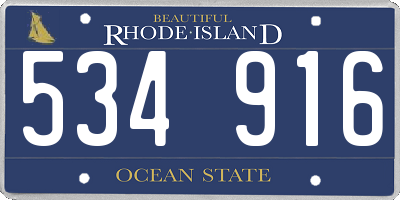 RI license plate 534916