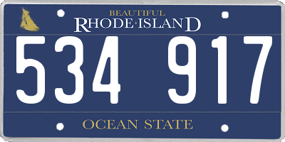 RI license plate 534917