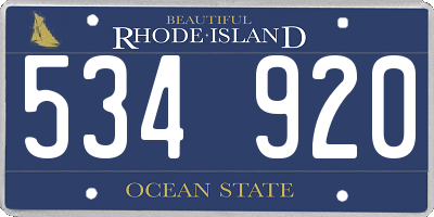 RI license plate 534920