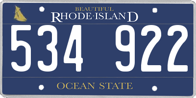 RI license plate 534922