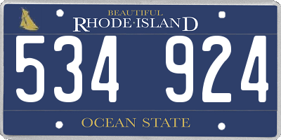 RI license plate 534924