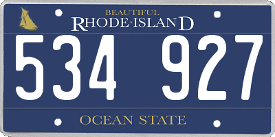 RI license plate 534927