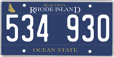 RI license plate 534930