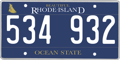 RI license plate 534932