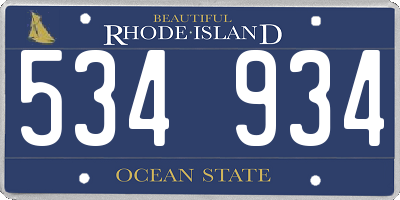 RI license plate 534934