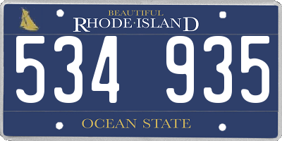 RI license plate 534935