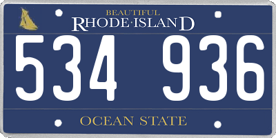 RI license plate 534936