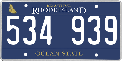 RI license plate 534939