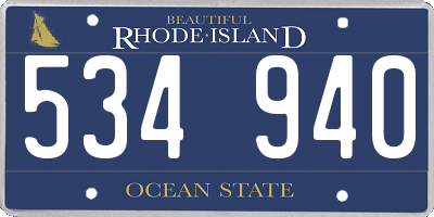 RI license plate 534940