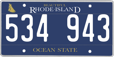 RI license plate 534943