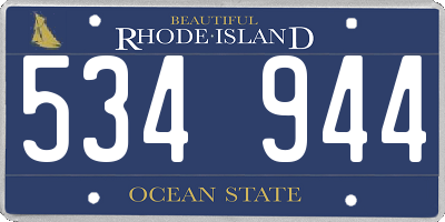 RI license plate 534944