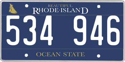 RI license plate 534946
