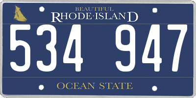 RI license plate 534947