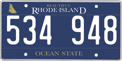 RI license plate 534948