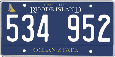RI license plate 534952