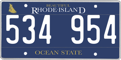 RI license plate 534954
