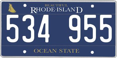 RI license plate 534955