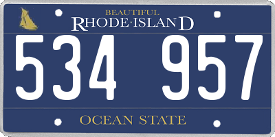 RI license plate 534957