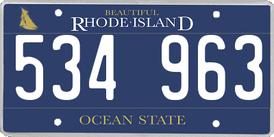 RI license plate 534963