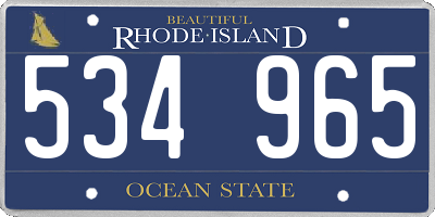 RI license plate 534965
